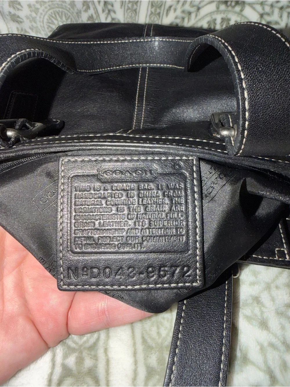 Y2K Coach D043-9572 Black Hamptons Tote